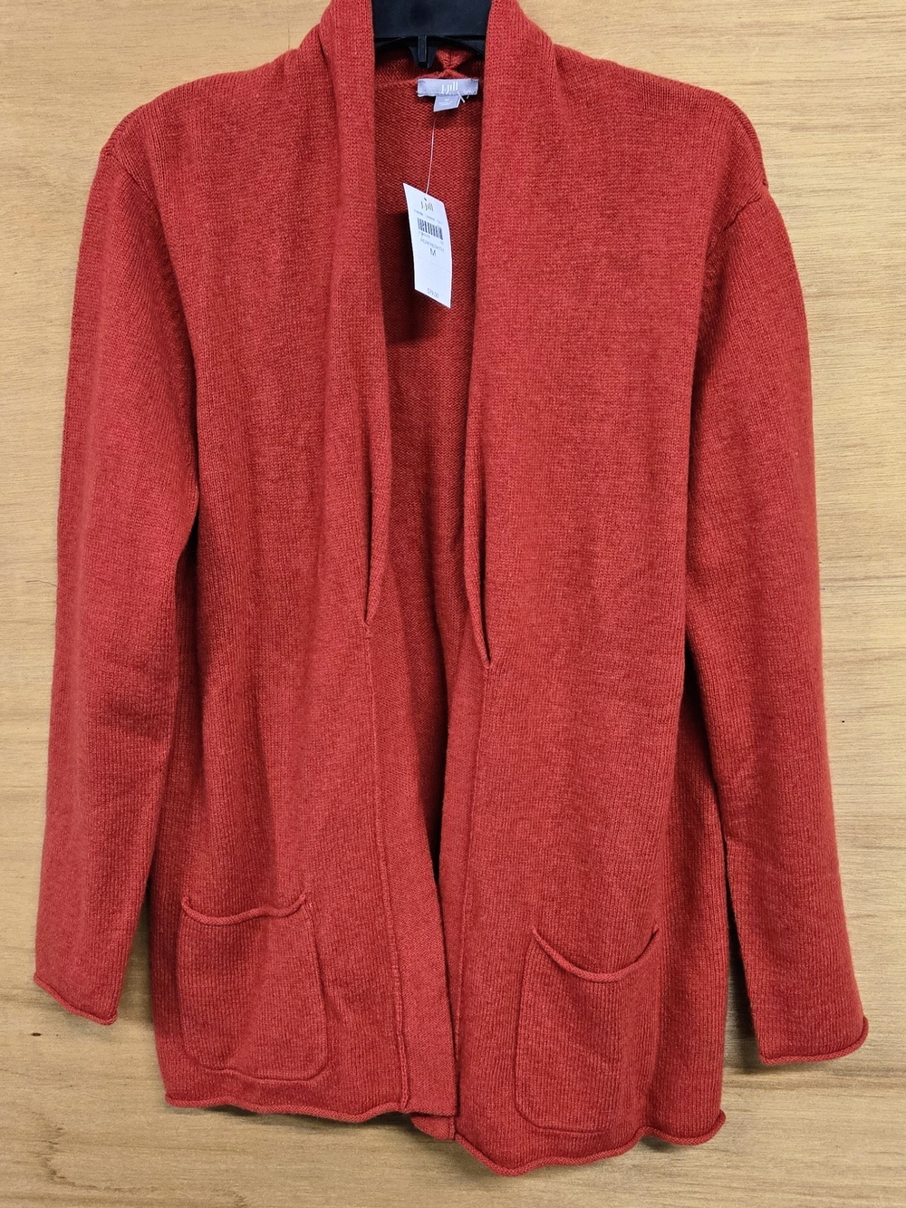 J. Jill Wool-cashmere Blend Red Cardigan with Pockets
